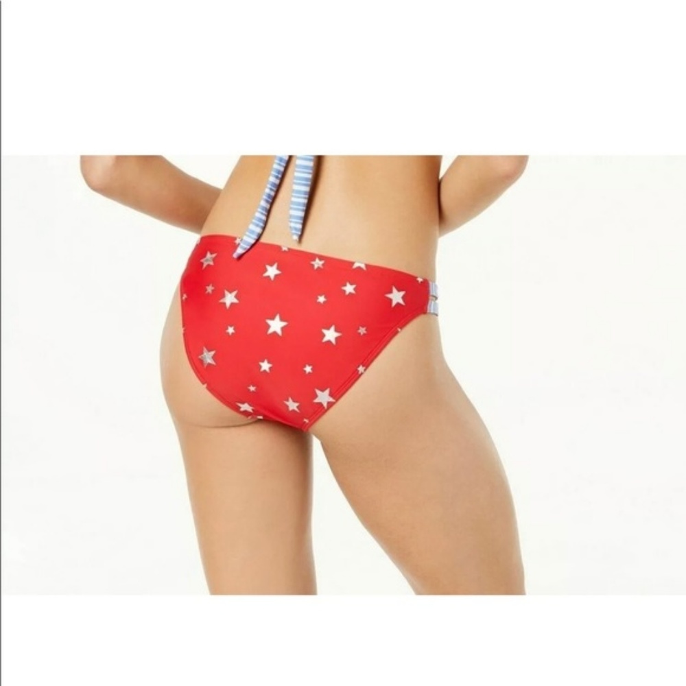 California Waves Red Blue Americana Bikini Bottoms - Picture 2 of 5